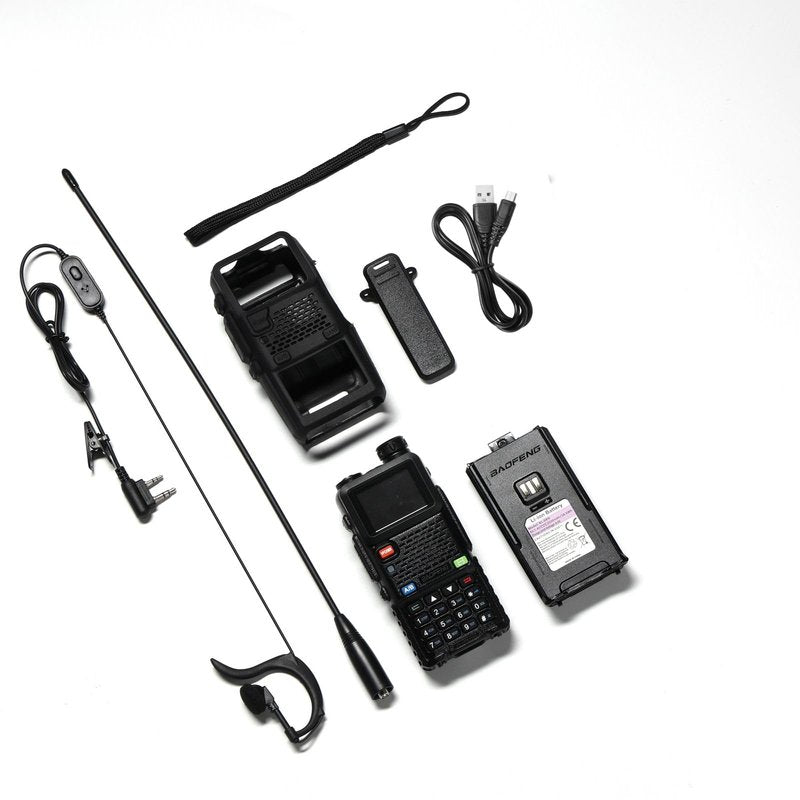 BAOFENG UV-5RM Plus 10W Ham Radio Handheld, UHF VHF Long Range Two Way Radio Walkie Talkie, NOAA FM AM(Airband) Receiver, with Protection Case, 2500mAh Battery USB-C Rechargeable, Chirp Compatible