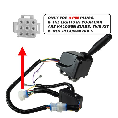 Shu-Ran Golf Cart Turn Signal Kit with Brake Switch Pad, Horn, 9-pin Plugs Wiring Harness, Upgrade Street Legal Plug & Play Light Kits for Club CAR DS EZGO TXT RXV Yamaha (12V)