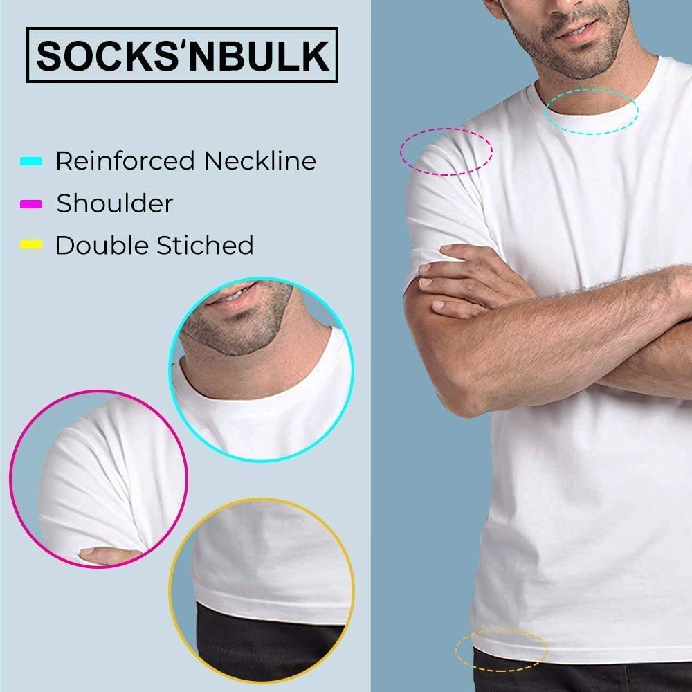 BILLIONHATS Wholesale Bulk 12 Pack Men's Cotton T-Shirt Tees, Big & Tall Plus Size Short Sleeve Lightweight T-Shirts, Size Large
