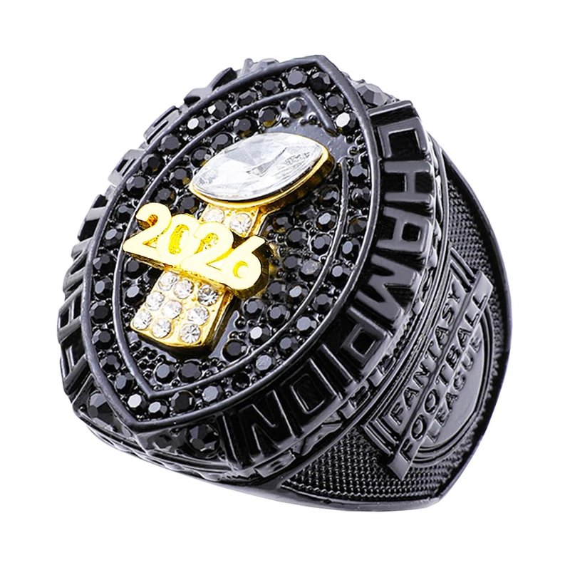 guancrown 2026 Fantasy Football Championship Ring Award Prize Trophy Sports Winner MVP FFL Ring (Ring and Stand, Size 11)