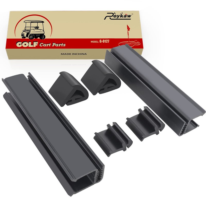 Roykaw Golf Cart Windshield Clips Kit for EZGO RXV 2008-up Gas and Electric Models - Include Top & Bottom Sash Clips, Replaces OEM # 603852, 603201, 603198, Only fits 1-1/4" Square Frame