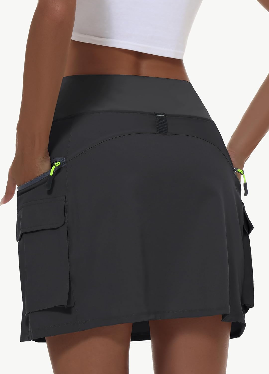 MIVEI Skorts for Women - High Waisted Quick-Dry Hiking Cargo Skorts with Zipper Pockets