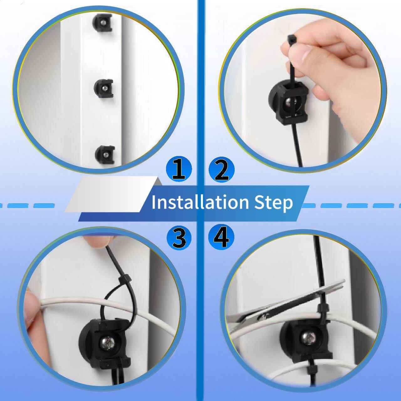 12Pcs Magnetic Cable Zip Tie Mounts with Duty Zip | Multipurpose Magnetic Cable Holder for Cable Management | Includes Adhesive Tabs for Non-metal Surfaces, Suitable for Walls, Tables and Cars