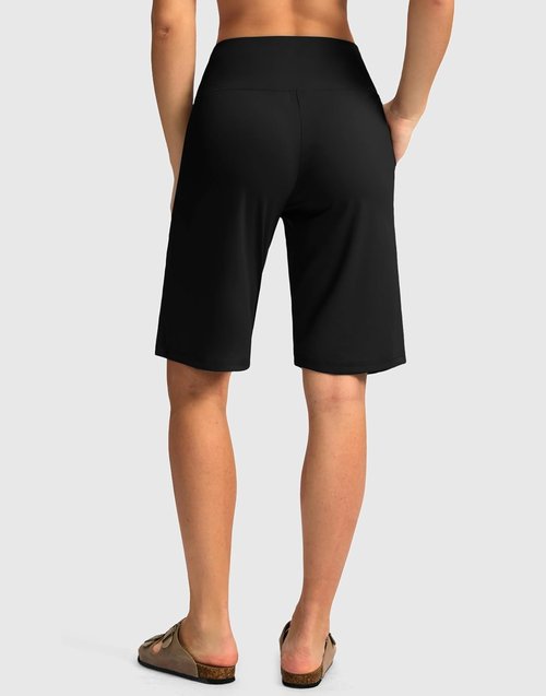 G Gradual Women's Bermuda Shorts - Comfy Knee-Length Stretch Shorts with Pockets for Summer Walking