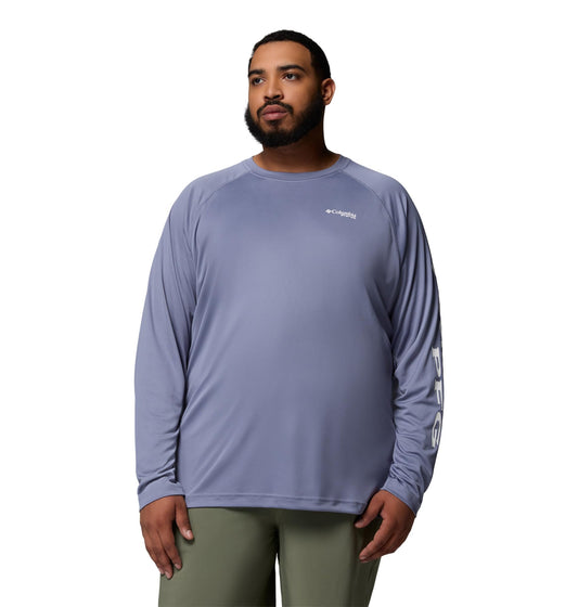 Columbia Men's PFG Terminal Tackle Long Sleeve Fishing Shirt, New Moon/White Logo, 2X