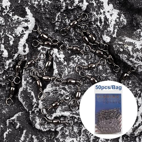 Fishing Barrel Swivels - 50 Pcs 8# Copper & Stainless Steel