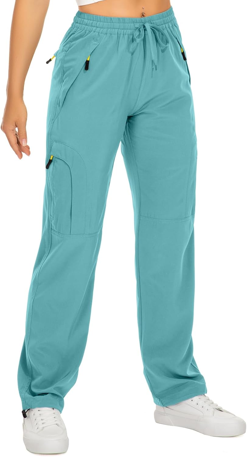 Skiennix Women's Hiking Pants - Quick Dry, Lightweight UPF 50 Travel & Golf Cargo Pants with Zipper Pockets