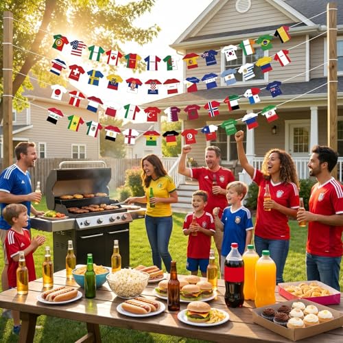 Soccer Jersey Flag Bunting Banner - 50 Country String Flags