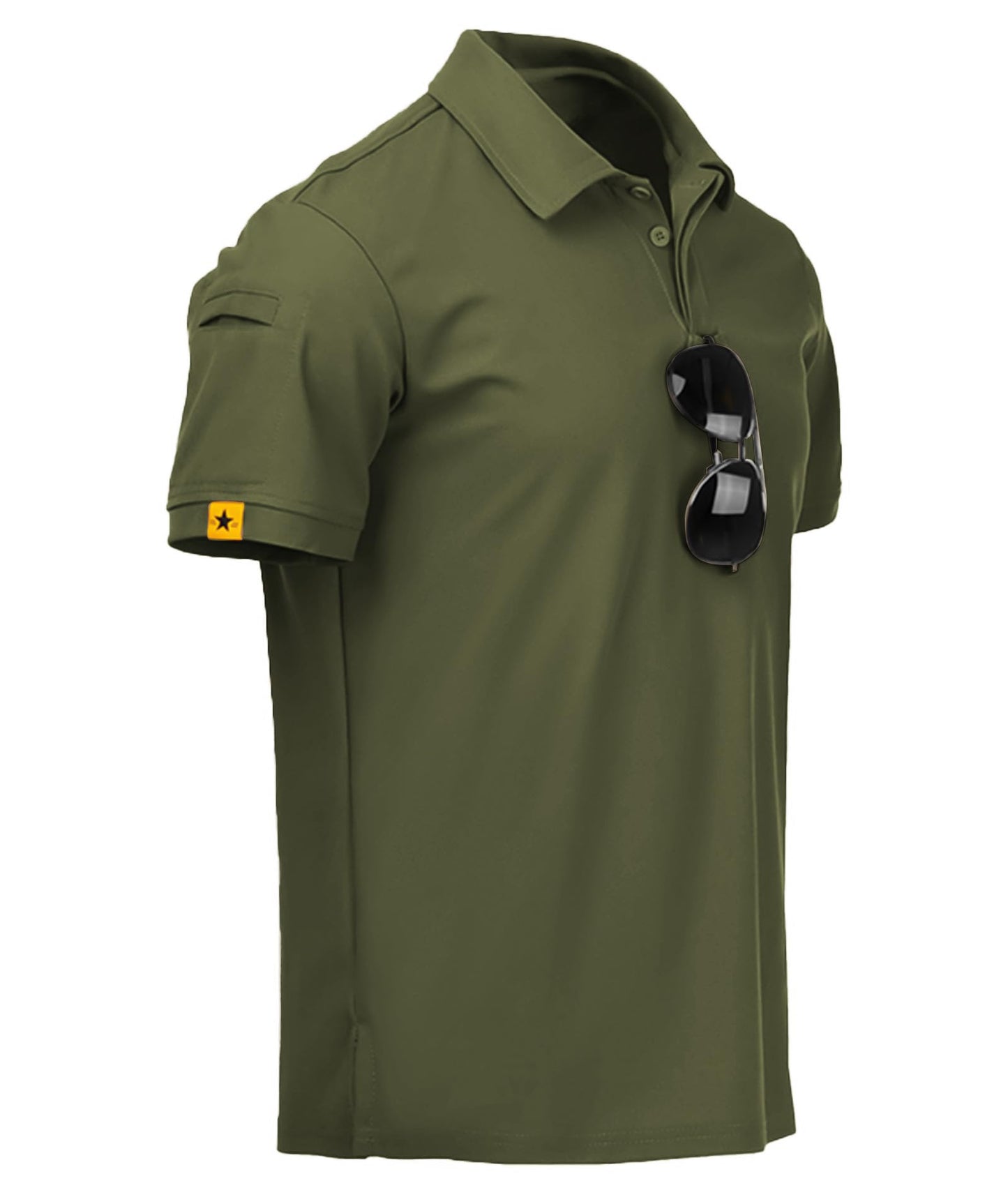 ZITY Mens Polo Shirt Short Sleeve Sports Tactical T-Shirt Athletic Golf Polos Daily Casual Stylish Collared Shirts for Men Army Green X-Large