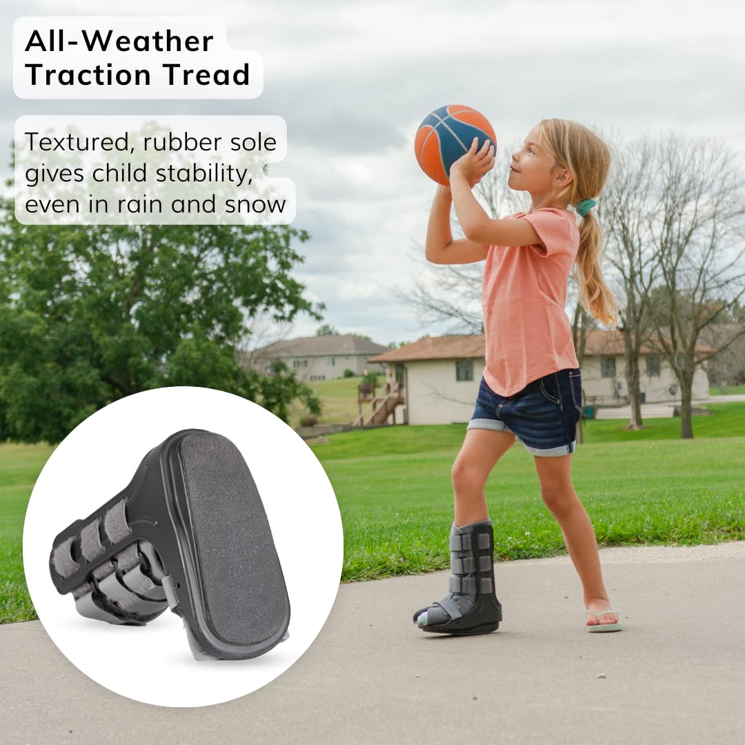 BraceAbility Pediatric Walking Boot - Children's Medical Walker Orthopedic CAM Support Shoe for Youth Ankle Break Injury, Kid's Stress Metatarsal Bone Fracture, Broken Foot or Toe Recovery Cast (M)