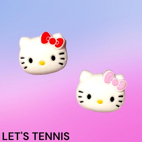 KOZUKI Tennis Shock Absorber Cute, Cute Tennis Racket Dampeners, Tennis Racket Shock Absorber Pink, Animal Tennis Dampeners Set 0f 2 for Adults for Kids (CAT)