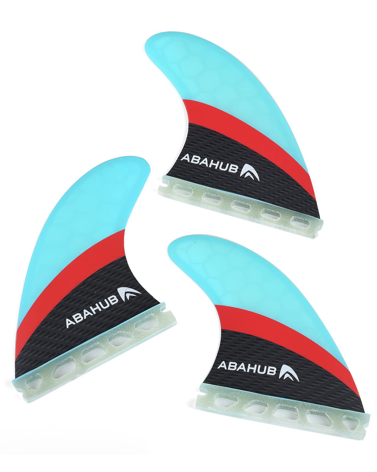 Abahub Surfboard Fins Compatible with Future Style Fin Box, Fiberglass Blue
