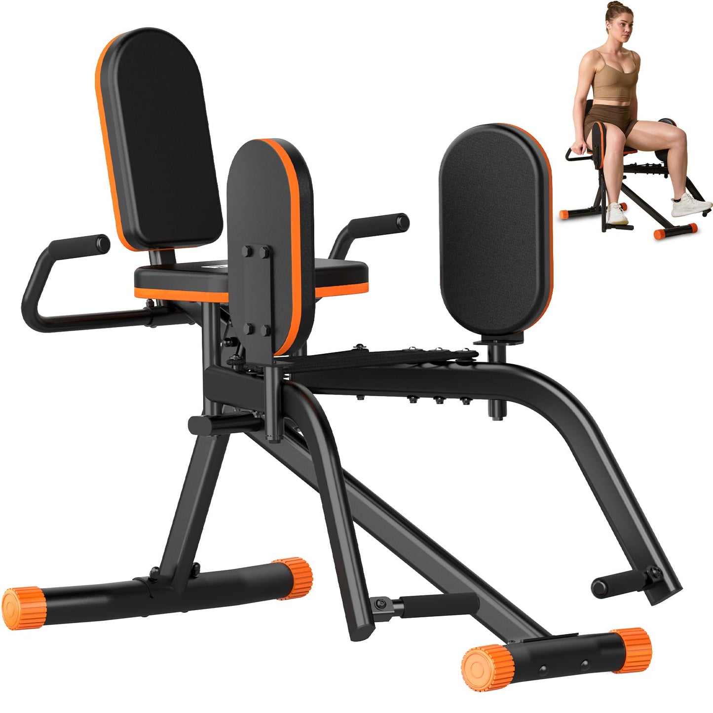 HXD-ERGO Hip Abductor Machine for Home Gym, Glute Machine & Thigh Workout Equipment, Booty Builder with Plush Padding, Compact Leg Exercise Euipment for Women & Men