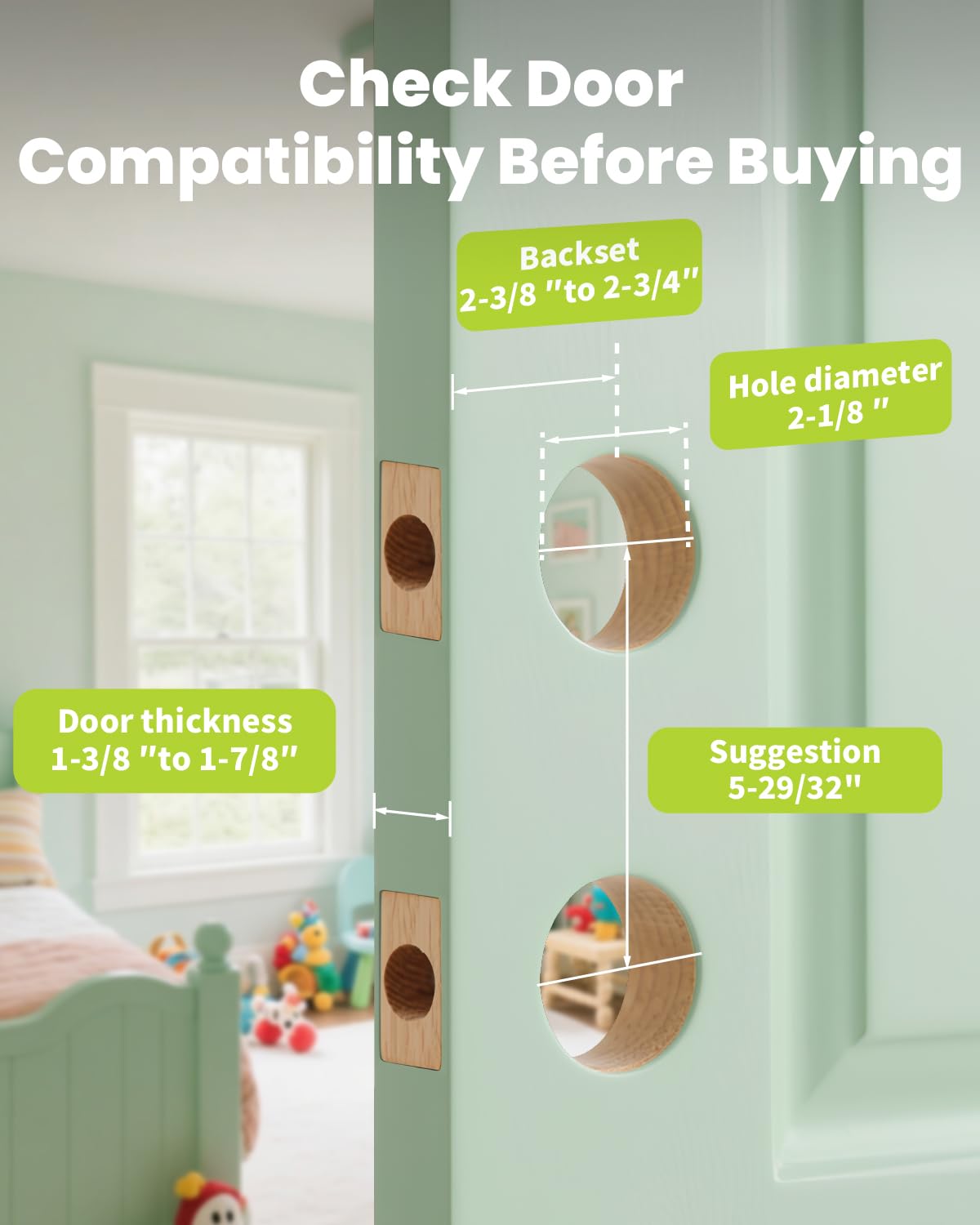 MENDOCK Passage Door Lever Dummy GreenShield Exterior Interior Door Handle for Hallway Closet Heavy Duty Non-Locking Lever Sets No Key Door Knob for Right Left Handed Door (1 Pack, Matte Black)