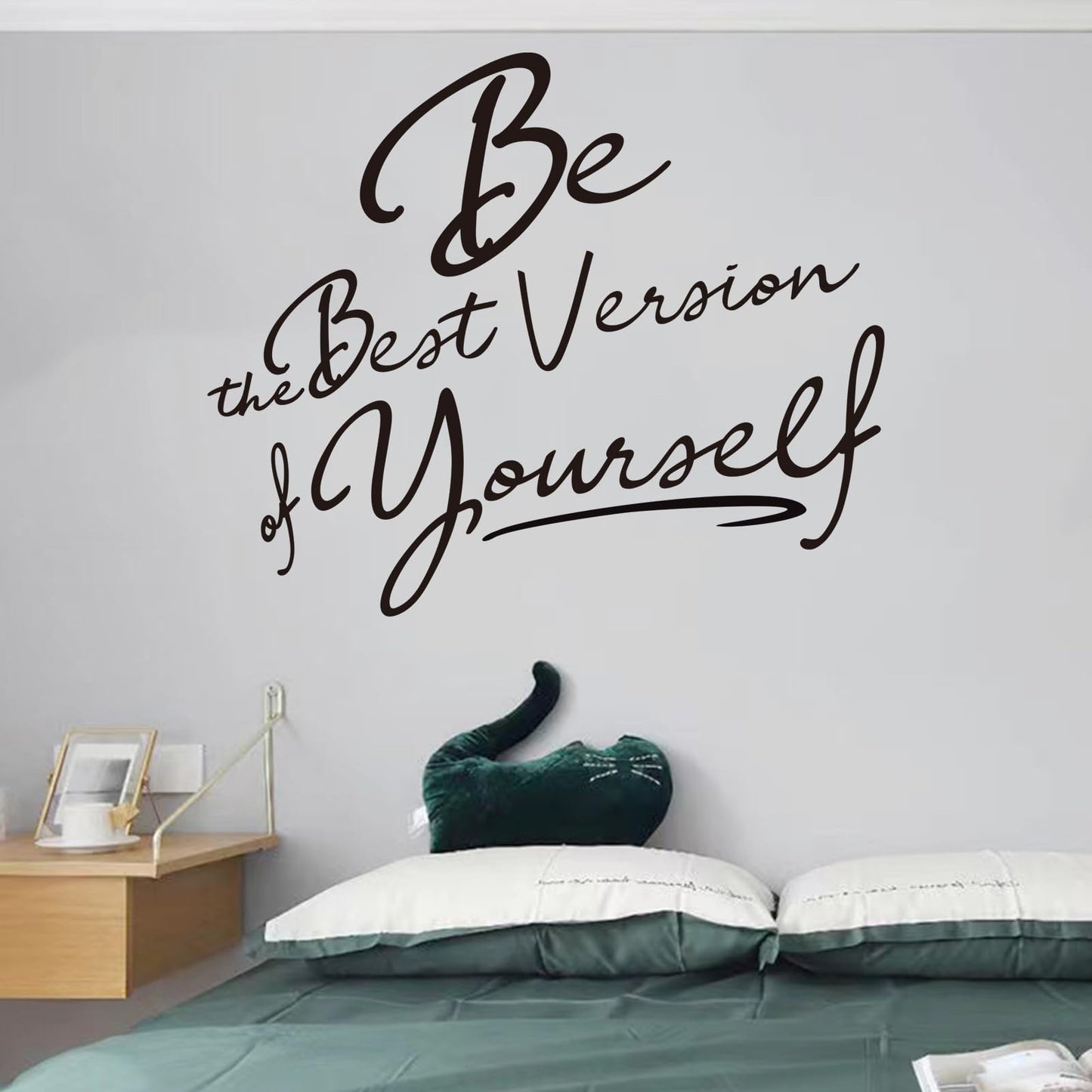 Inspirational Quotes Bedroom Wall Stickers: Women Beautiful Home Positive Vinyl Art Wall Decals - Living Room Bathroom Kitchen Family Wall Decor - Be The Best Version of Yourself 18" X 15"