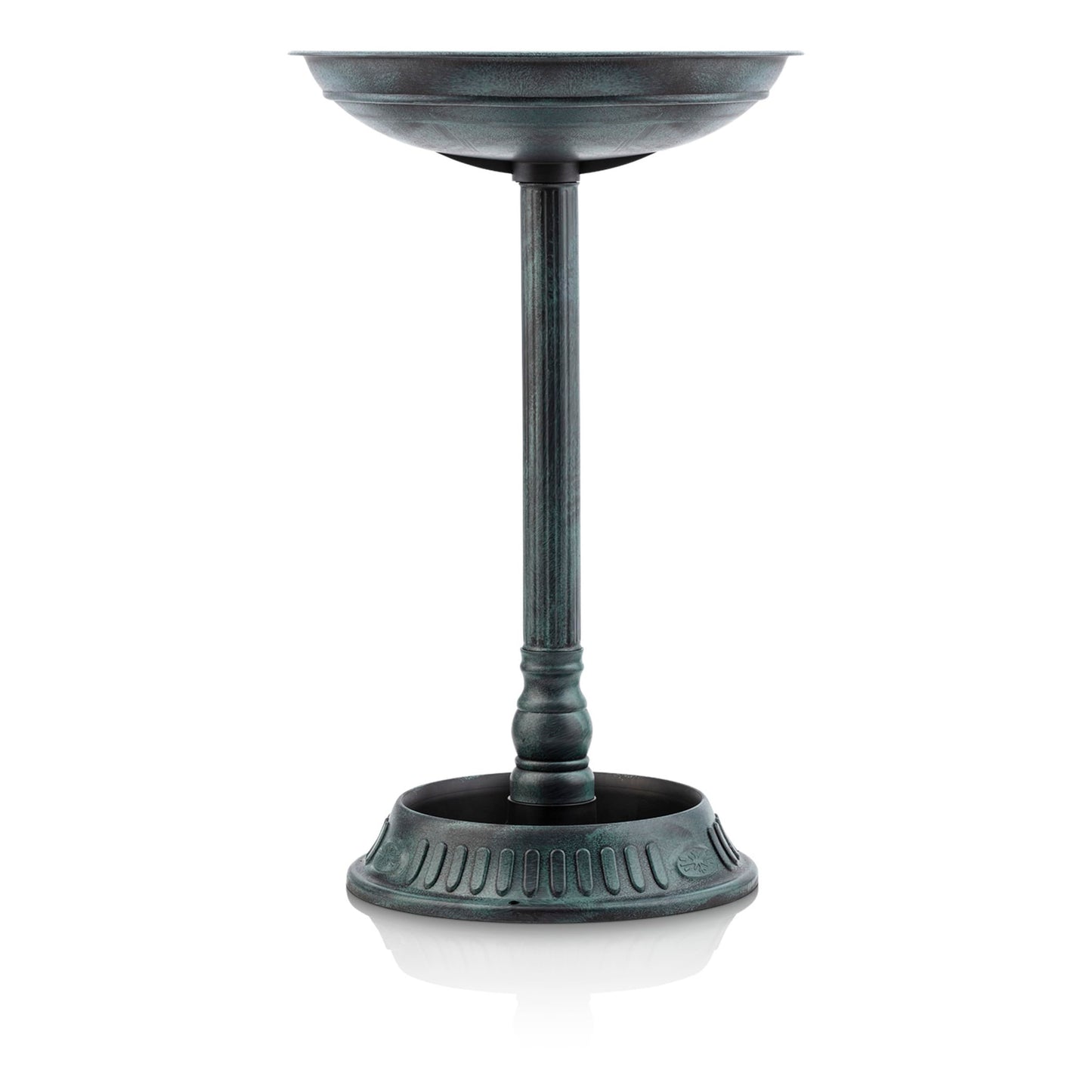 Alpine Corporation 25" Tall Outdoor Birdbath with Planter Pedestal Yard Statue, Stunning Garden Accent, 15" Round, Green