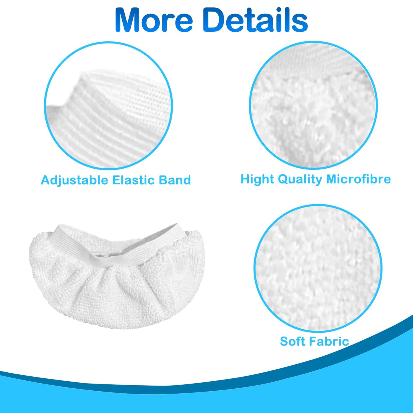 Yicotira 10 Pack Steam Cleaner Accessories for Most Handheld Steam Cleaner - Microfiber Cloths Cover Compatible with Bissell Steam Shot, Dupray, PurSteam, Comforday Steam Cleaner