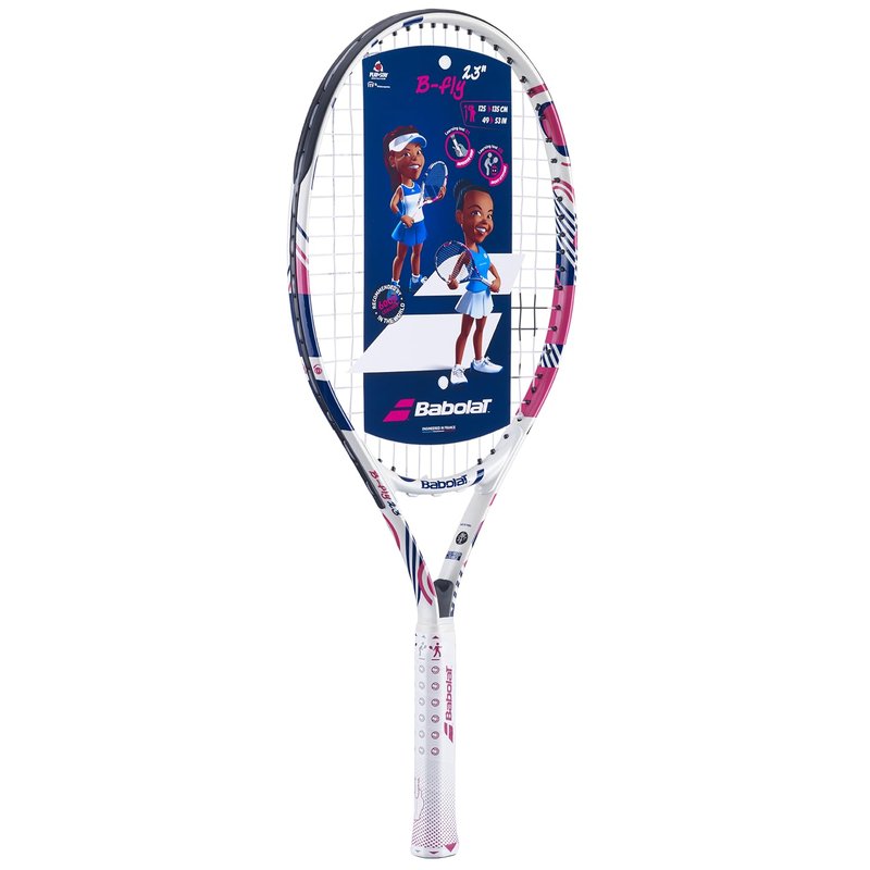 Babolat B’Fly Junior 23 Inch Tennis Racquet (White/Pink)