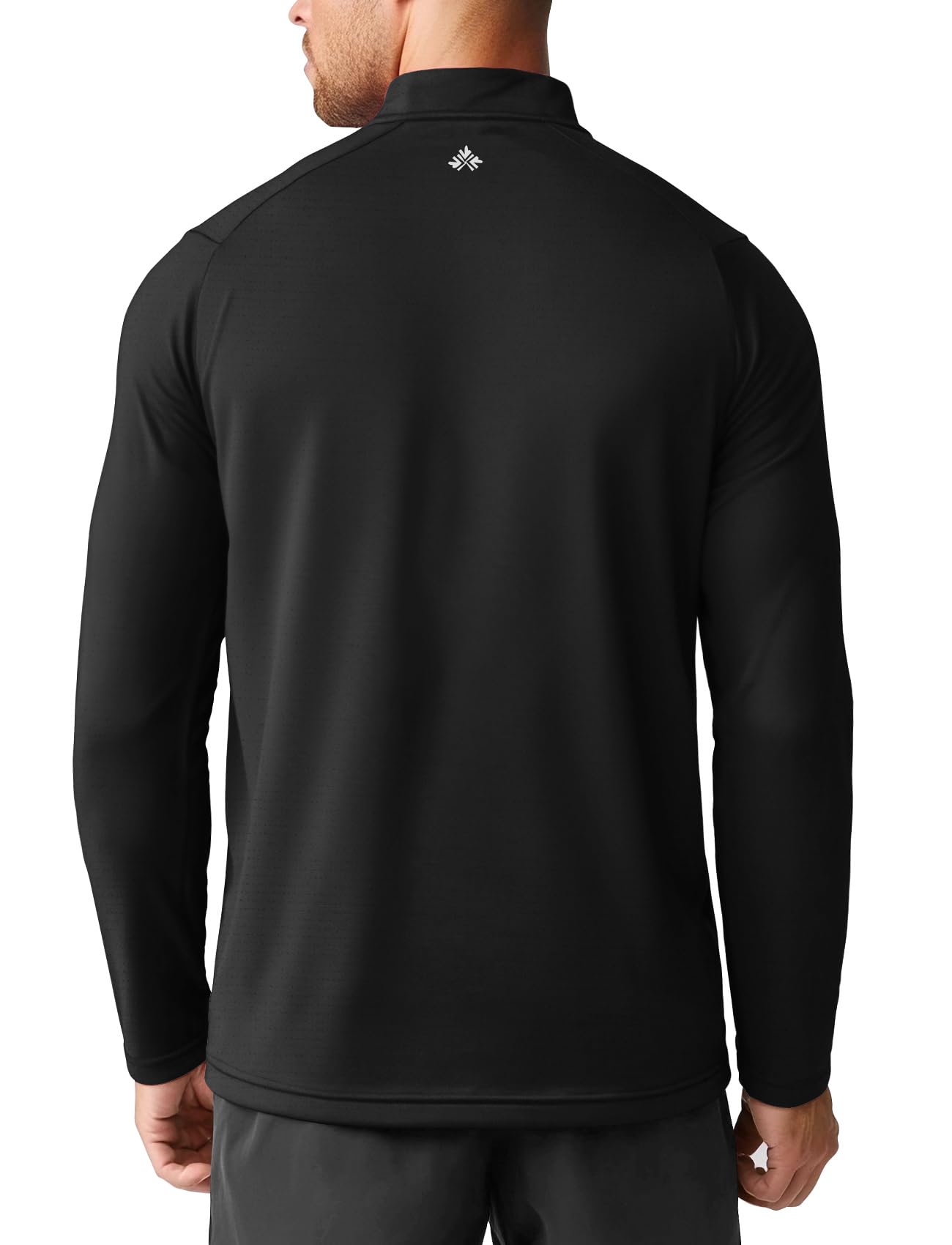 Zengjo Mens 1/4 Zip Running Jacket Moisture Wicking(Black,M)