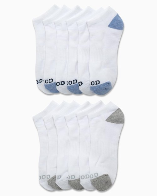 IZOD Men's Low Cut Socks - 12 Pack Athletic No Show Socks for Men (6-12.5), Size 6-12.5, All White