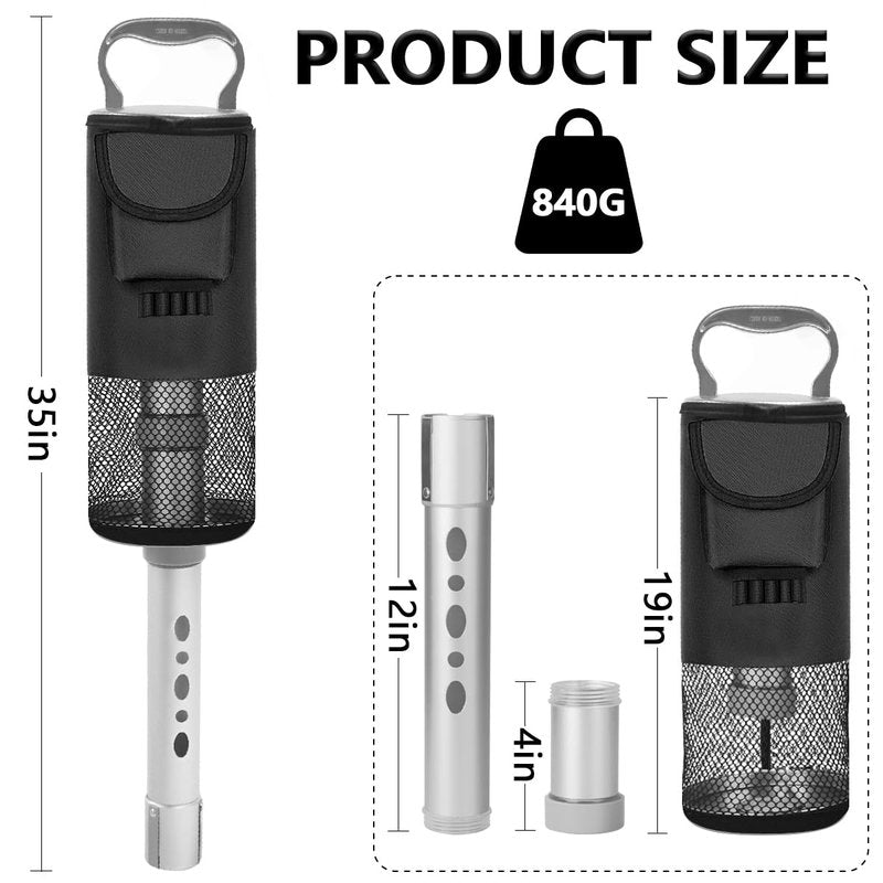 HOW TRUE Golf Ball Shag Bag With Detachable Aluminum Alloy Tube, Ball Retriever, Hold up to 70 Balls
