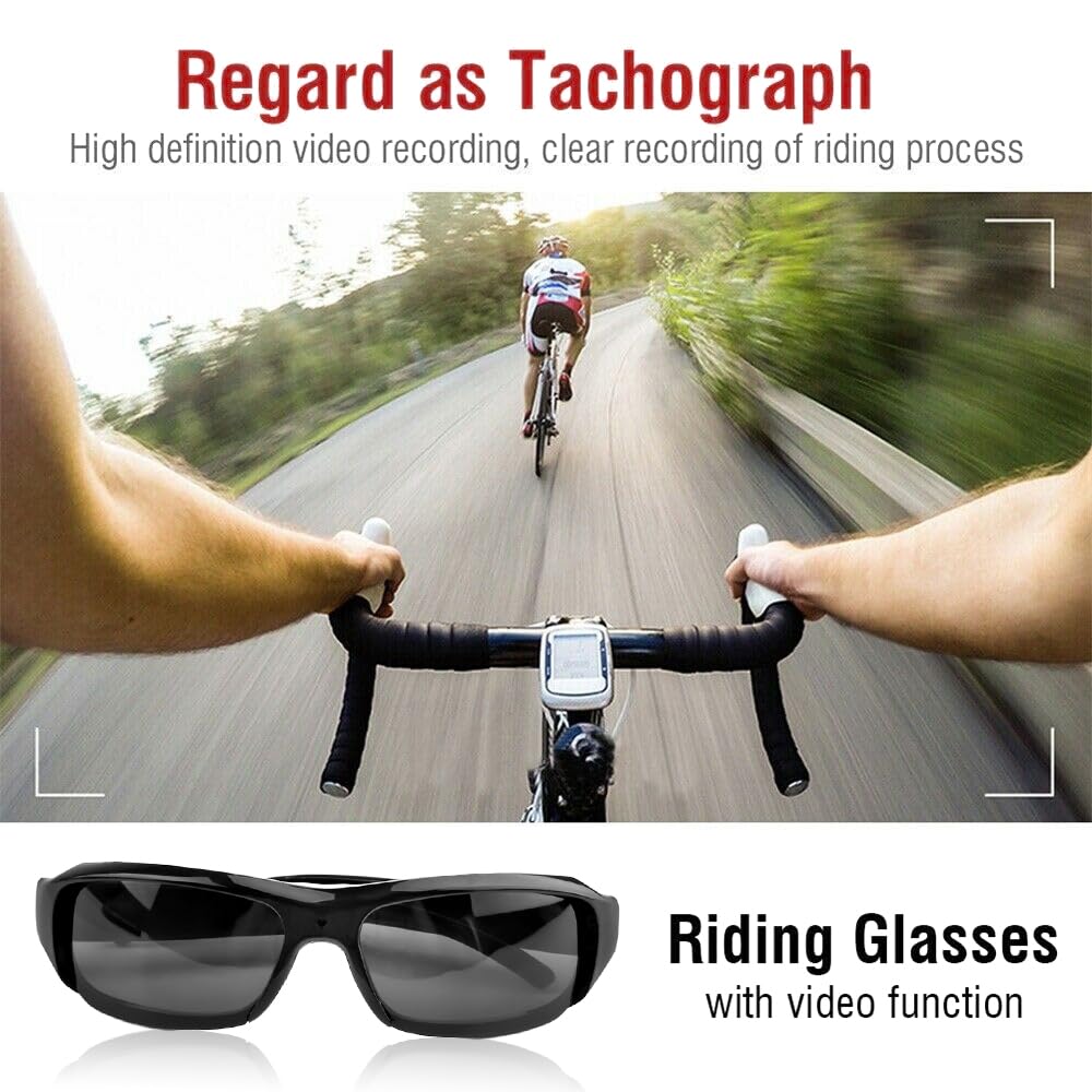 Limiete 1080p HD Camera Sunglasses – Hands-Free Video Glasses with Motion Detection/No Wi-Fi Needed/Supports up to 512GB MicroSD/Lightweight Solid Frame/USB Charging Cable Included