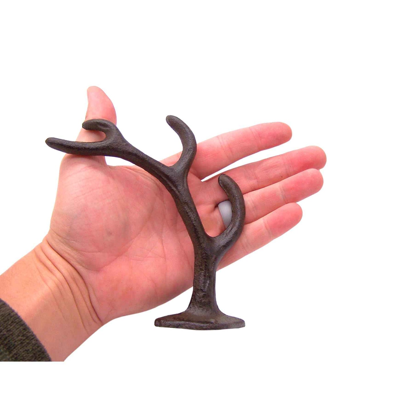 Wowser Antler Wall Hooks, Set of 3, Wall Mounted Decoration, Rustic Decor, 5.5 Inches (Brown)