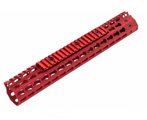 Gotical 13 Slots Picatinny Rail keymod Lightweight Aluminum Red Rail for Handguard System with Allen Wrench - 2 Pieces (Red)