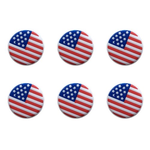 Amosfun 6PCS Tennis Racket Vibration Silicone American Flag Tennis Racquet Shock Absorbers Tennis Racket Strings Dampers for Player