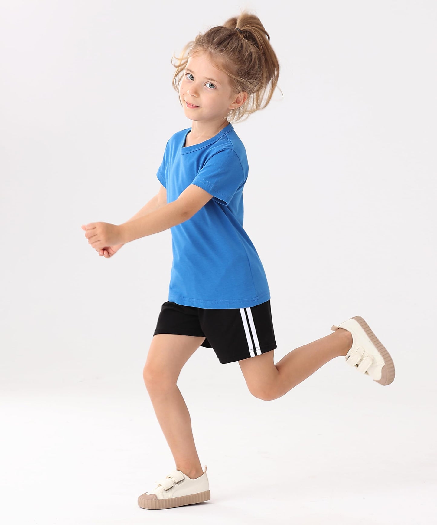 GFQLONG Toddler Boys Girls 3 Pack Cotton Running Athletic Shorts,Kids Summer Casual Fashion Soccer Shorts, Grey+Navy Blue+Black, 18-24M