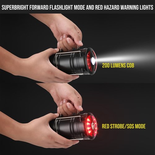 Lichamp 4 Pack Camping Lanterns - Rechargeable & Battery Powered | Versatile 4 Mode COB Flashlight for Emergencies & Outdoor Use