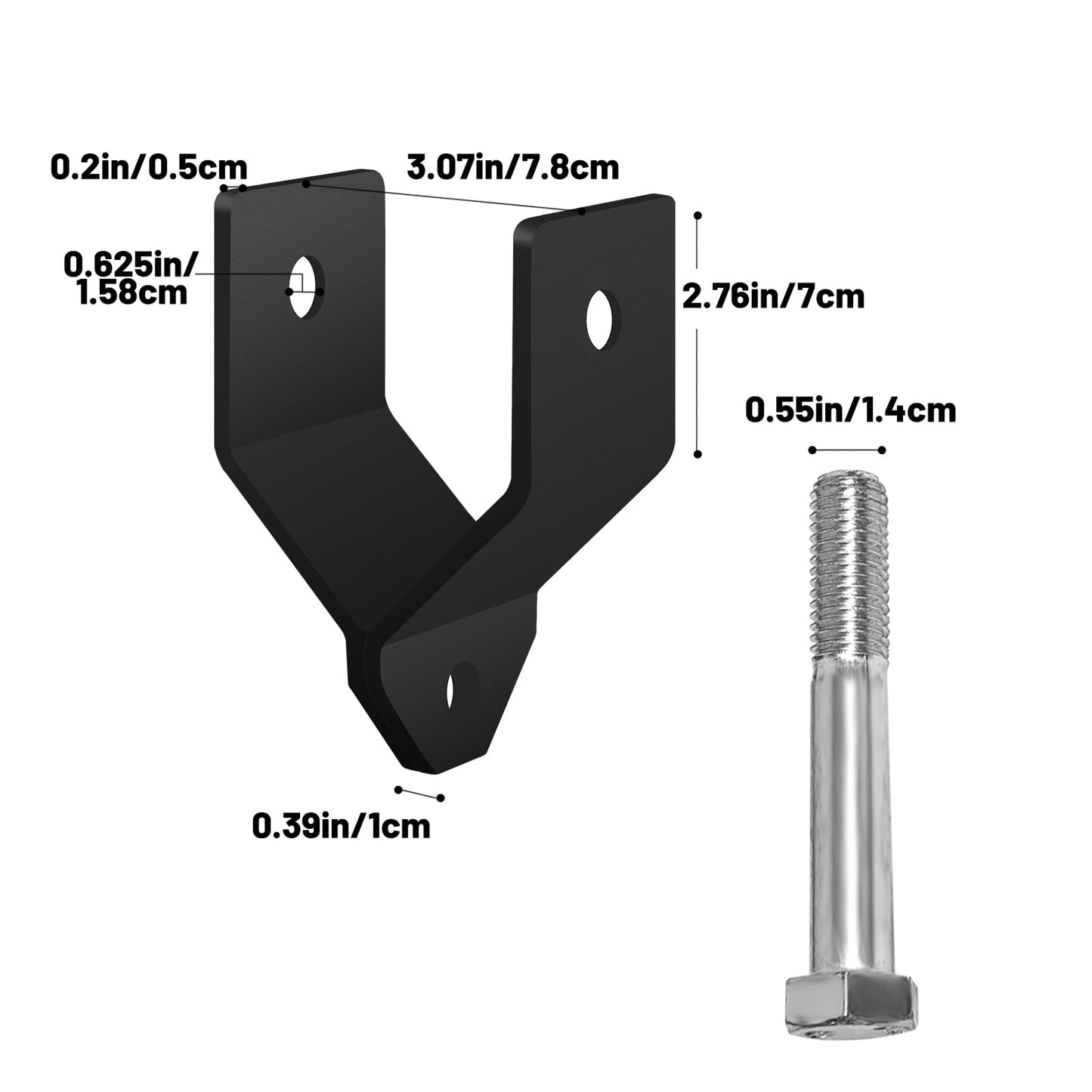 RIMLUFE Power Rack Crossmember Shankle Bolts Bands and DIY Pulley Systems Cage Add on Attachment,Cable System Gear Spotter Arms Accessories, LAT Pull Down Up Rig Bar Holder Tool (0.625" Holes)
