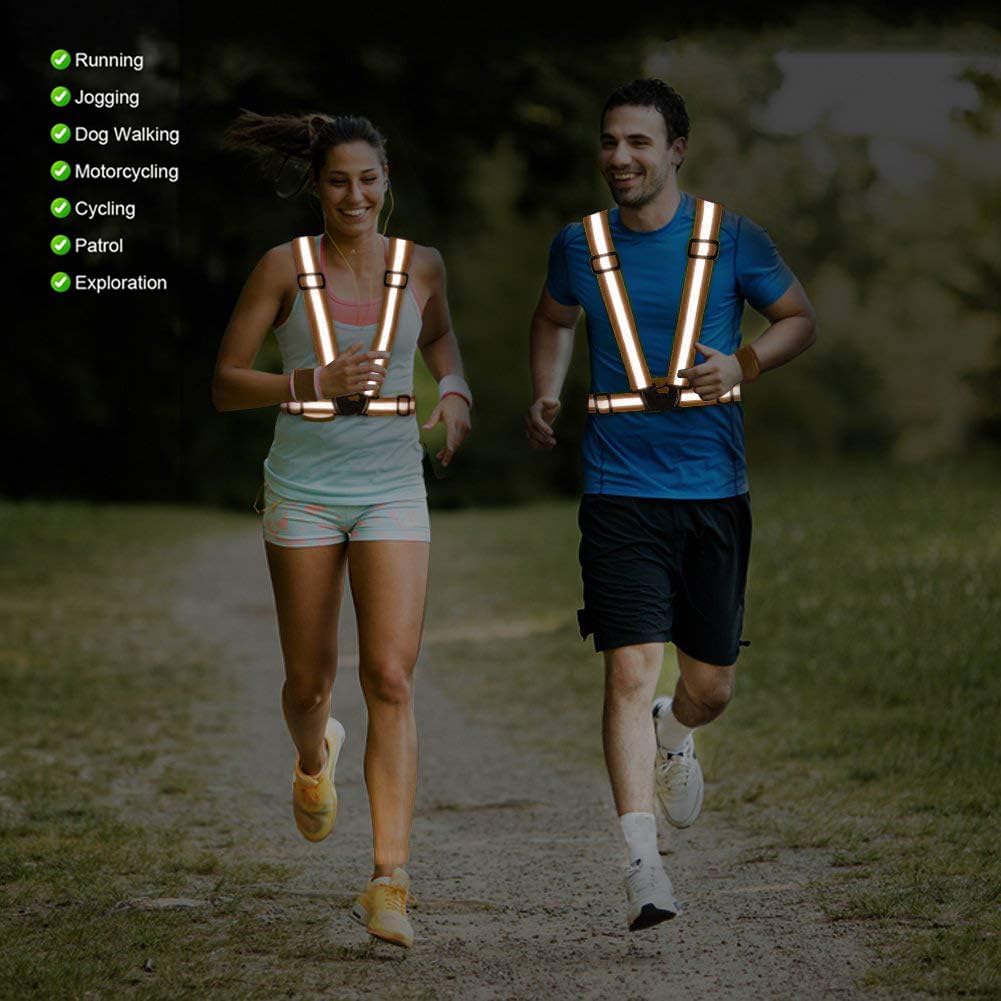Skiennix Reflective Vest | High Visibility Safety Gear for Running, Cycling & Walking - 2 Pack