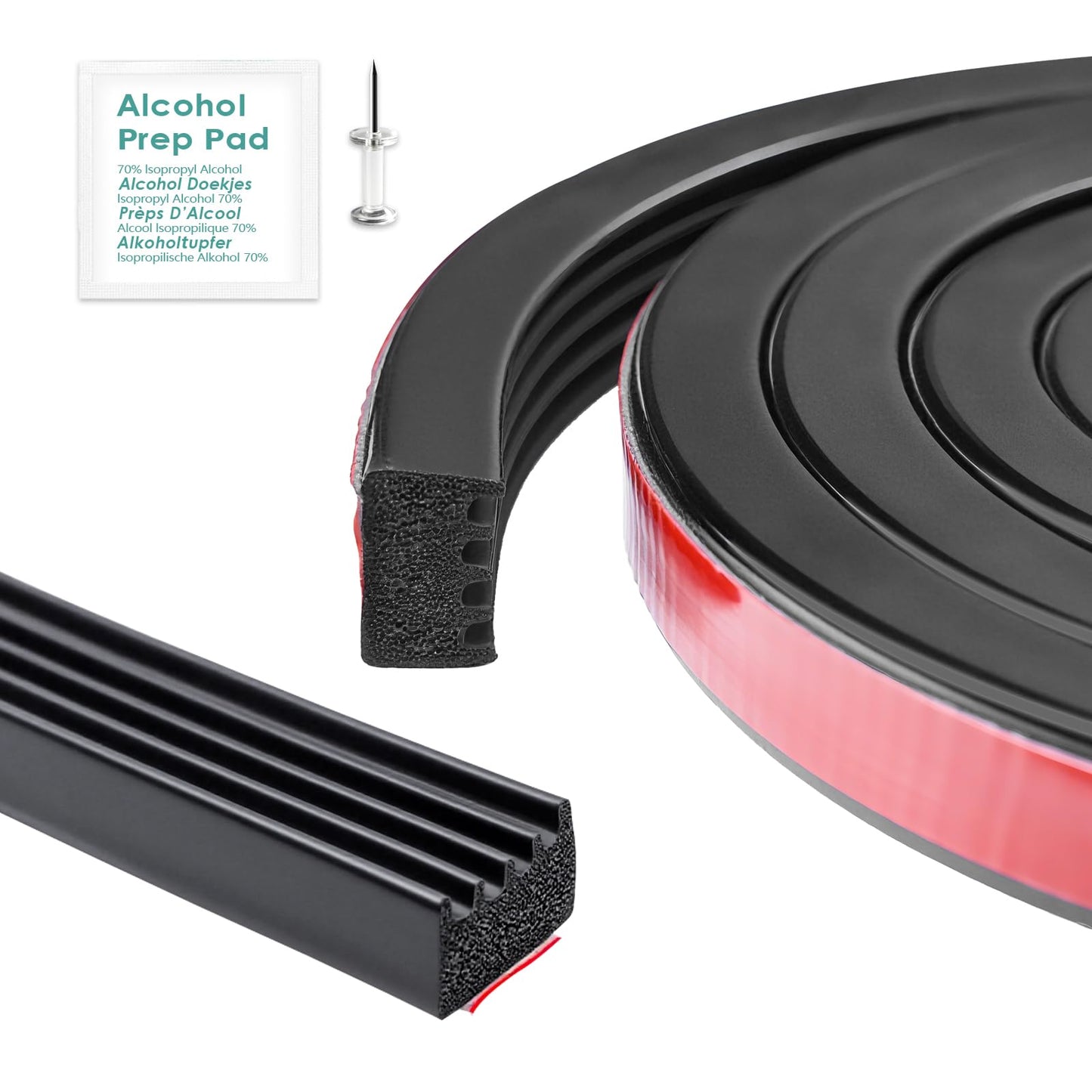 326A0004 Ribbed Bulkhead Seal Strip 3/5" X 65", Tonneau Cover Bulkhead/Service Kit/Self-Adhesive EPDM Foam Rubber Seal W/Tape/Ideal Weather Stripping