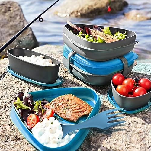 3-in-1 Utility Spork Set - Spoon, Fork & Knife - 8 Pack Blue