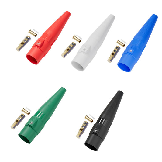 (5PCS Male) CLS40 400A Cam Lock Power Connector, Camlock Wire Set with 5 Male for Power Distro Cord, 2/0-4/0 Cam-Lock Cable, 600V Camlocks Connectors for Stage Entertainment/Industrial, 5 Colors