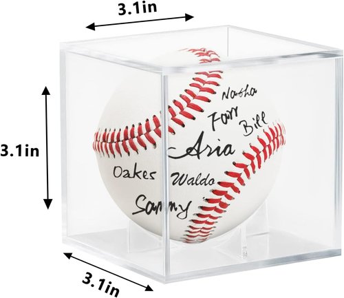 Baseball Display Case | 12-Pack Acrylic Cube - UV Protected Holder for Autographed Sports Memorabilia