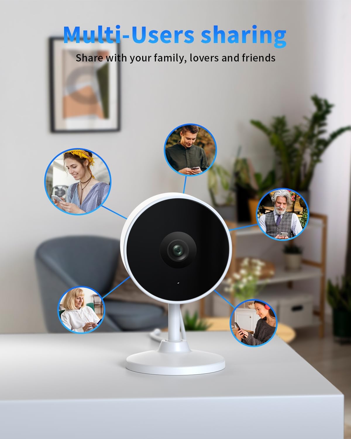 2K Indoor Security Camera with AI Voice Change, Night Vision & 24/7 Recording - Home Baby Monitor & Pet Camera