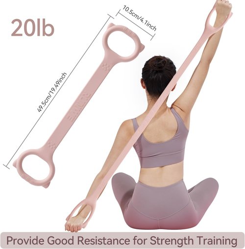 Figure 8 Workout Resistance Band - Durable Elastic Bands for Arm, Back & Shoulder Exercises | 20, 30, 40 lb Options