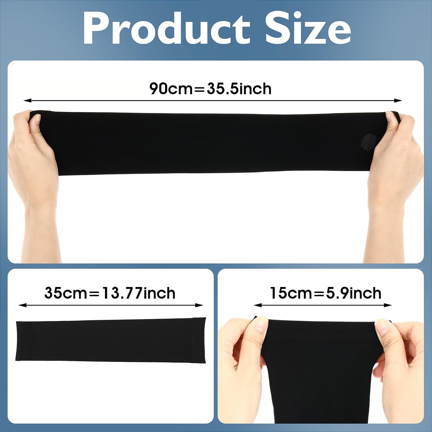 6 Pairs Black Arm Sleeves for Men Women to Cover Arms with Thumb Holes Sun Protection Arm Sleeves Volleyball Nylon Football Arm Sleeve to Cover Arms Sport Sun Protection Ice Silk Sleeves(35*10cm)