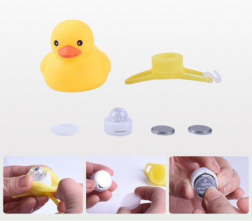 2 Pack - Lovely Yellow Duck Bike Bell, Kids Bike Horn, Rubber Yellow Duck Bicycle Accessories with LED Light and Propeller - for Kids Toddler Children Adults Sport Outdoor