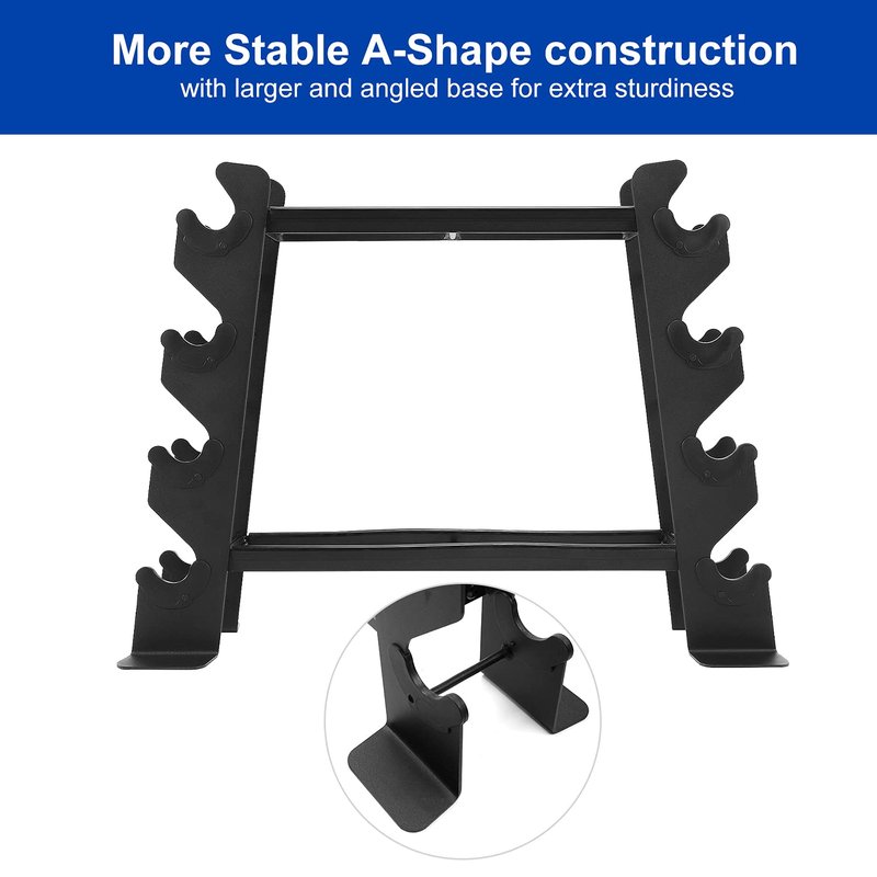 XPRT Fitness Compact Heavy Duty Dumbbell Rack | 400 lbs Capacity 2-Tier Steel Frame | Fits 5–30 lb Dumbbells | Space-Saving A-Frame Design for Home Gym