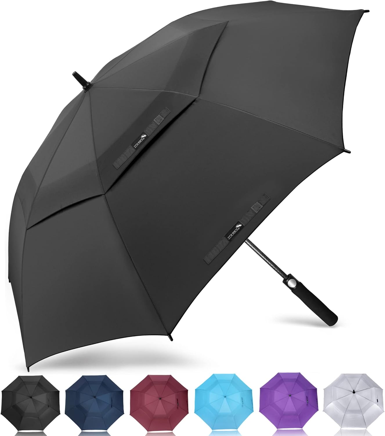 ZOMAKE Golf Umbrella - Windproof Extra Large Double Canopy for Rain & Sports | 51-72 Inch Options