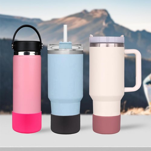 HEYSKAY Protective Silicone Boot for Hydro Flask Water Bottle Wide Mouth Water Bottle Anti-Slip Silicone Boot Bottom Protector Water Bottle Accessories