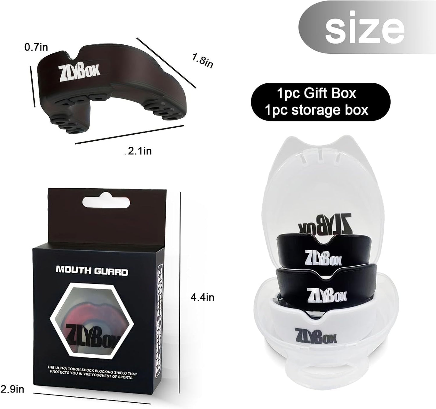 Skiennix Dual-Layer Sports Mouth Guard - Ultimate Dental Protection for All Contact Sports | Black & White