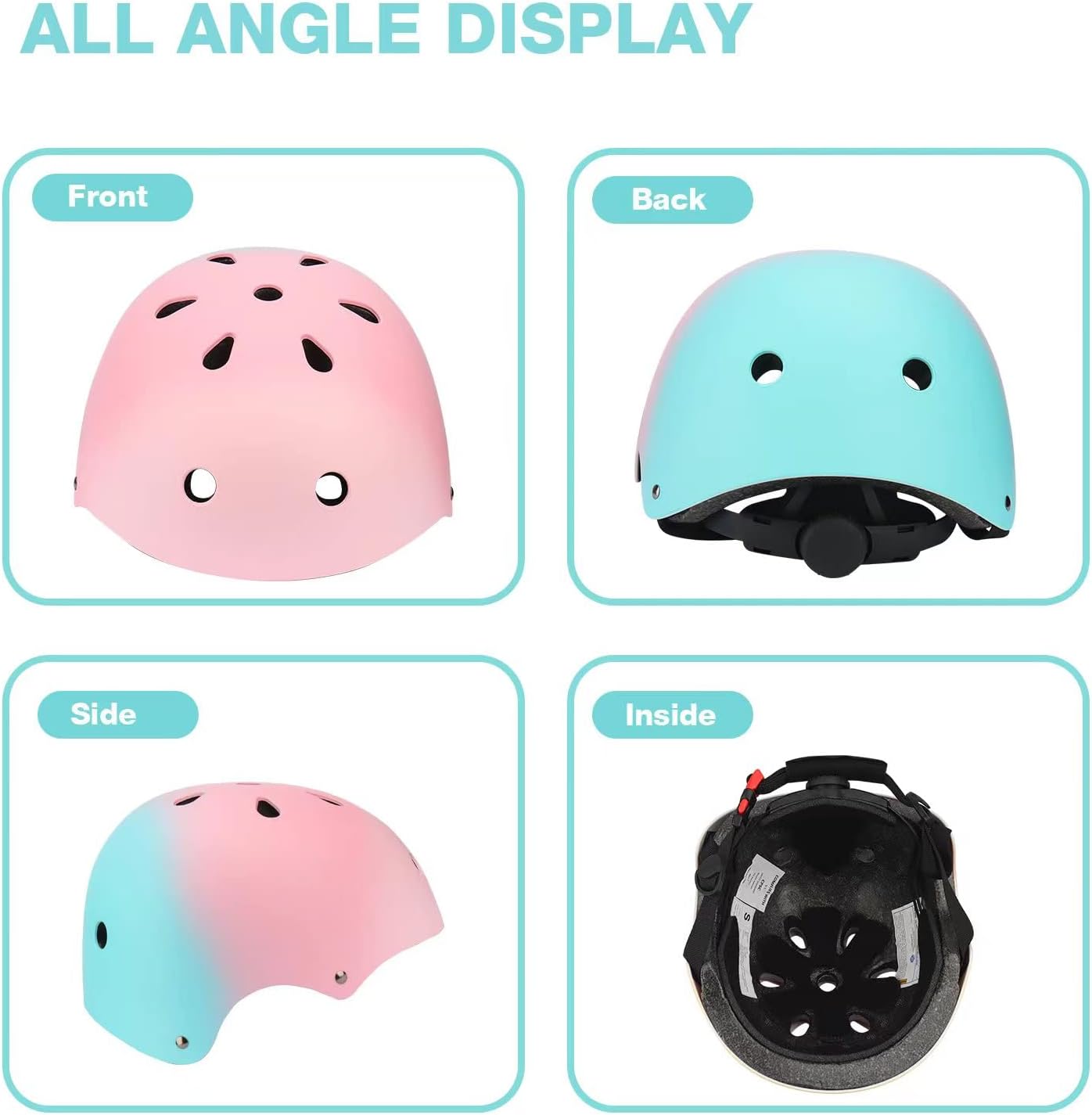 Skiennix Adjustable Kids Bike Helmet - Color Gradient Design for Ages 3-14 | Safe for Biking & Skating