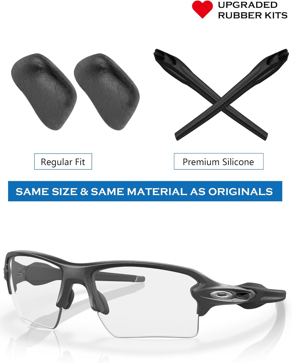 Oakley Replacement Earsocks & Nosepieces Rubber Kits - Compatible with Flak 2.0 & Flak 2.0 XL