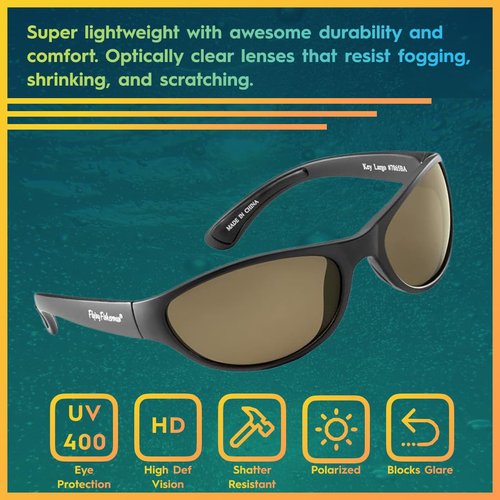 Flying Fisherman 7865BA Sunglass, Matte Black Frames/Amber Lenses
