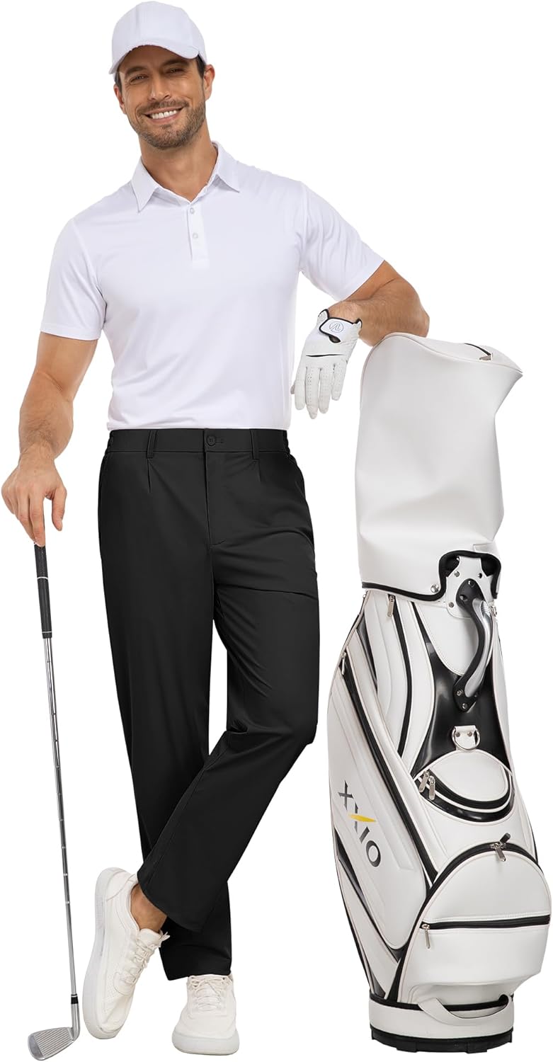 Skiennix Men's Golf Pants - Stretchy Casual Dress Slacks with 5 Pockets | Lightweight & Comfortable