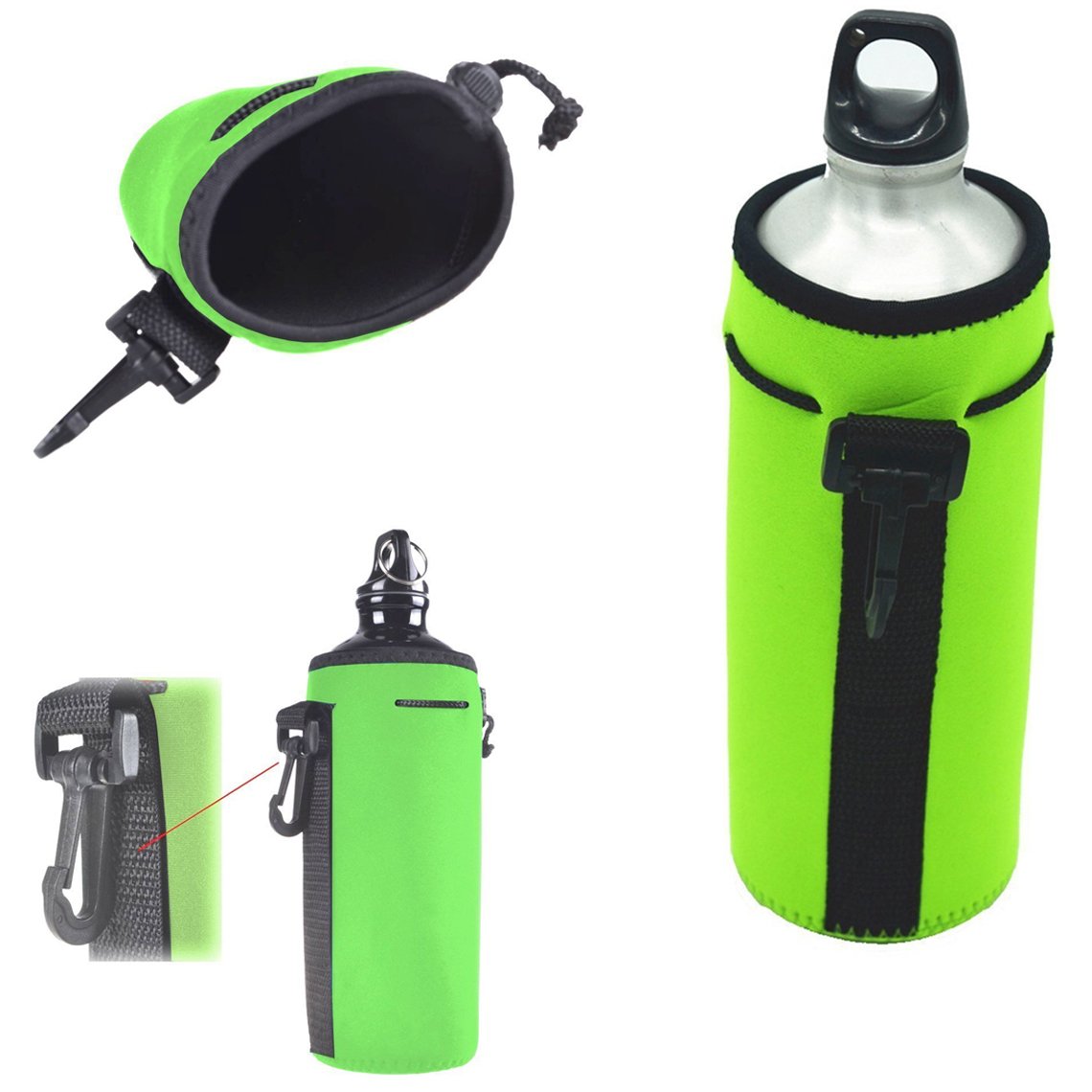Af-Wan Water Bottle Cooler Carrier,Protable Neoprene Insulated Water Drink Bottle Cover Sleeve Tote Bag Pouch Holder Strap 16oz - 20oz water.1Pack(3pcs) (BBG)
